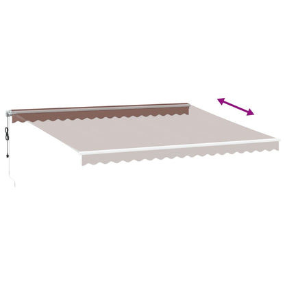 Luifel automatisch uittrekbaar met LED 450x300 cm bruin