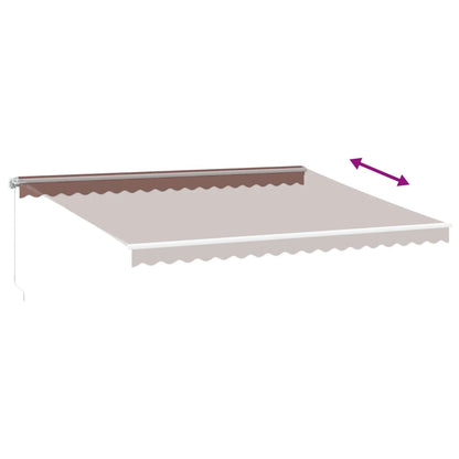 Luifel handmatig uittrekbaar met LED 450x350 cm bruin