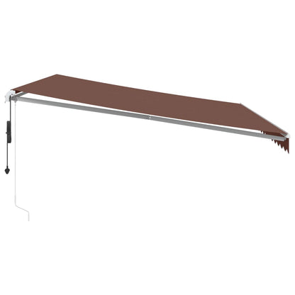 Luifel automatisch uittrekbaar met LED 450x350 cm bruin