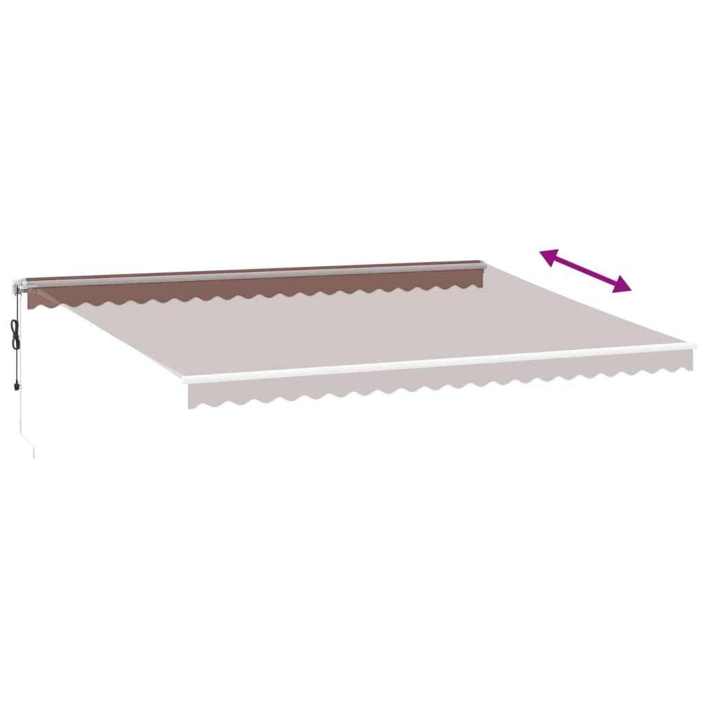 Luifel automatisch uittrekbaar met LED 500x350 cm bruin