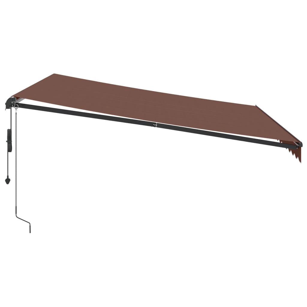 Luifel automatisch uittrekbaar met LED's 400x350 cm bruin