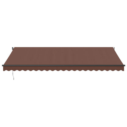 Luifel automatisch uittrekbaar met LED's 500x350 cm bruin