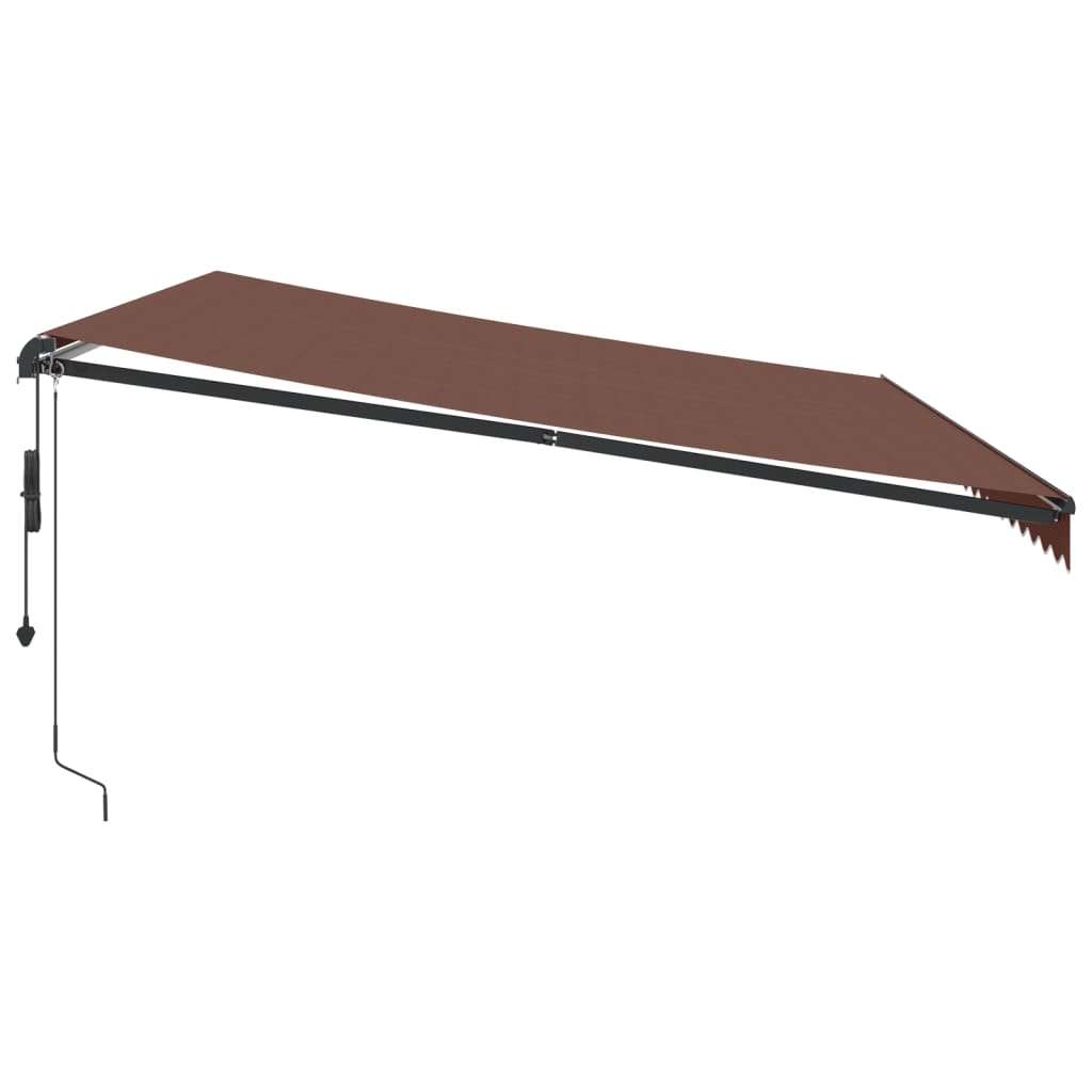 Luifel automatisch uittrekbaar met LED's 500x350 cm bruin