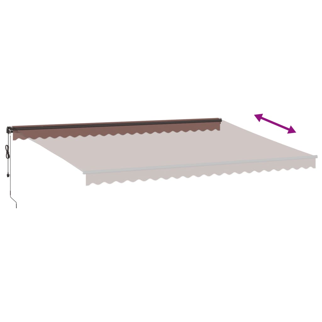 Luifel automatisch uittrekbaar met LED's 500x350 cm bruin