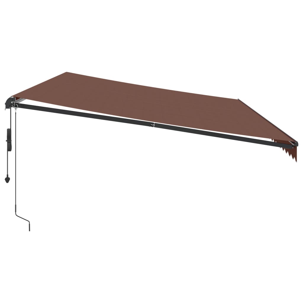Luifel automatisch uittrekbaar met LED's 600x350 cm bruin