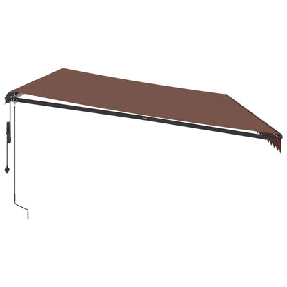 Luifel automatisch uittrekbaar met LED's 600x350 cm bruin