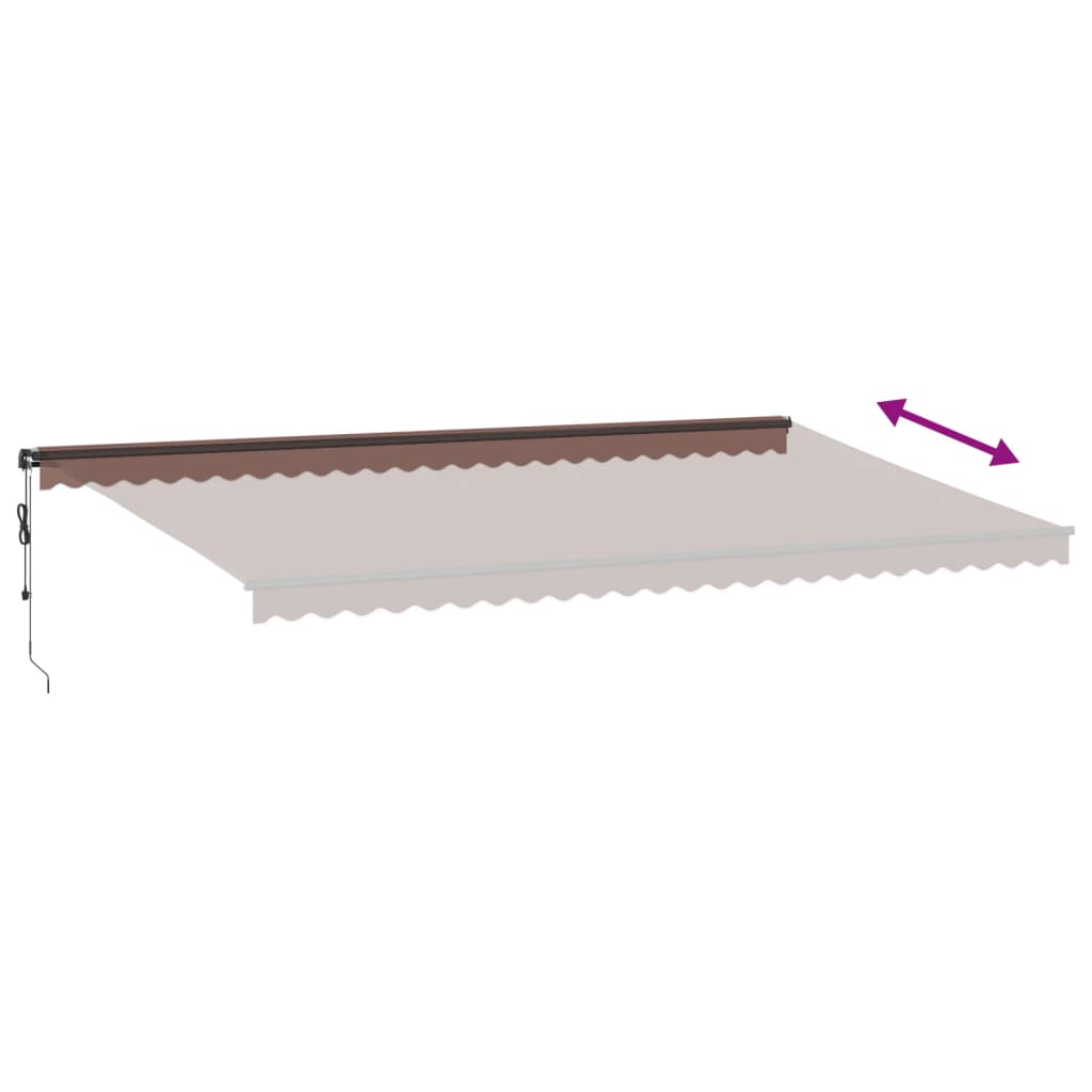 Luifel automatisch uittrekbaar met LED's 600x350 cm bruin