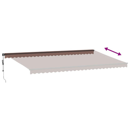 Luifel automatisch uittrekbaar met LED's 600x350 cm bruin