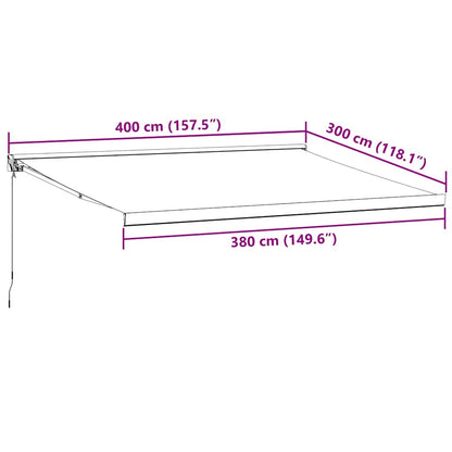 Luifel handmatig uittrekbaar 400x300 cm bruin