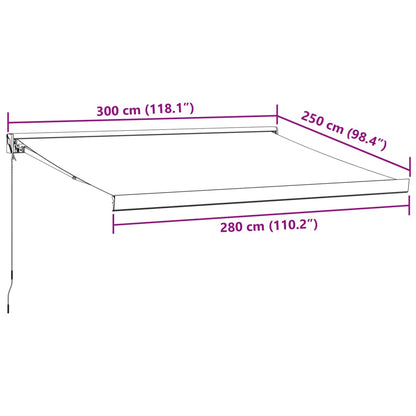 Luifel handmatig uittrekbaar 300x250 cm bruin