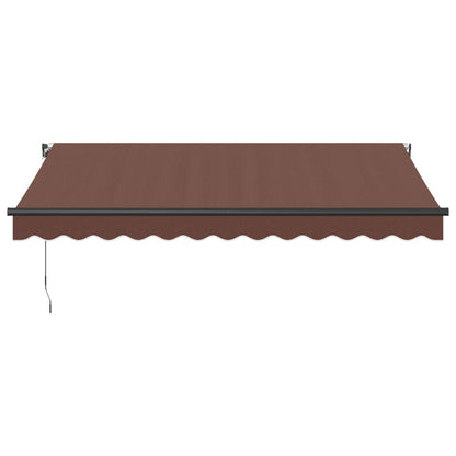 Luifel handmatig uittrekbaar met LED 350x250 cm bruin