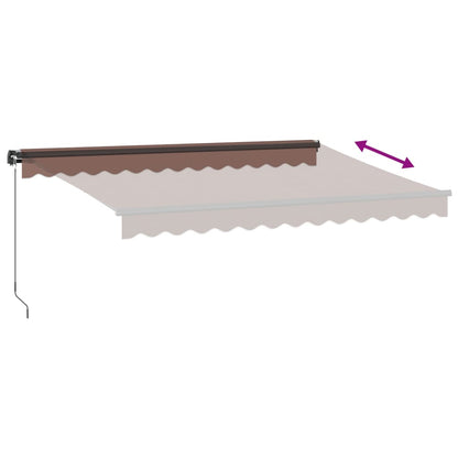 Luifel handmatig uittrekbaar met LED 350x250 cm bruin
