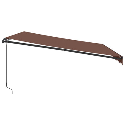 Luifel handmatig uittrekbaar met LED 450x300 cm bruin