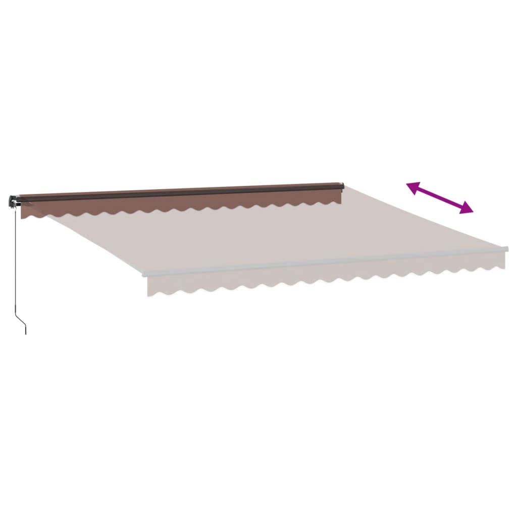 Luifel handmatig uittrekbaar met LED 450x300 cm bruin