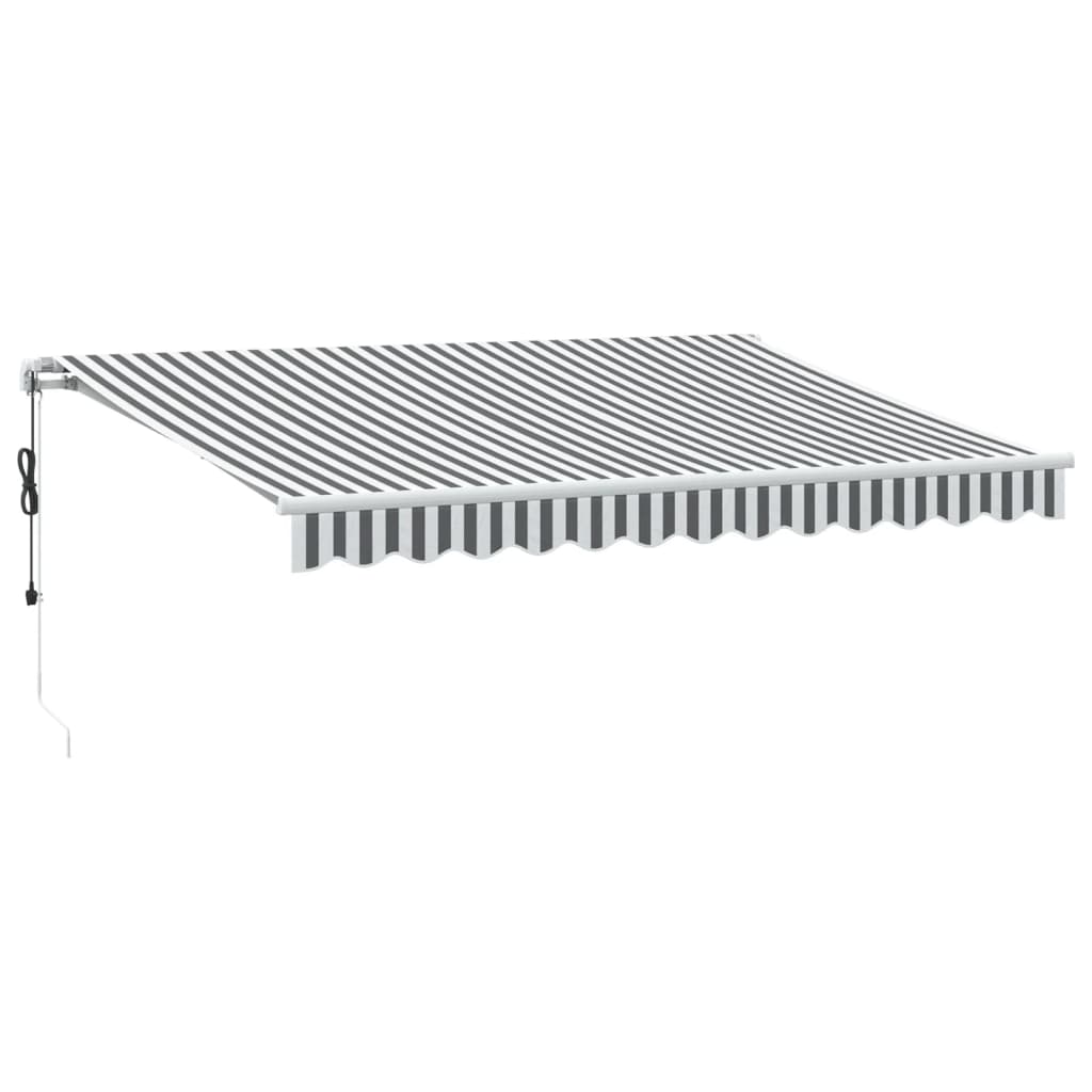 Luifel automatisch uittrekbaar LED 350x250 cm antraciet en wit