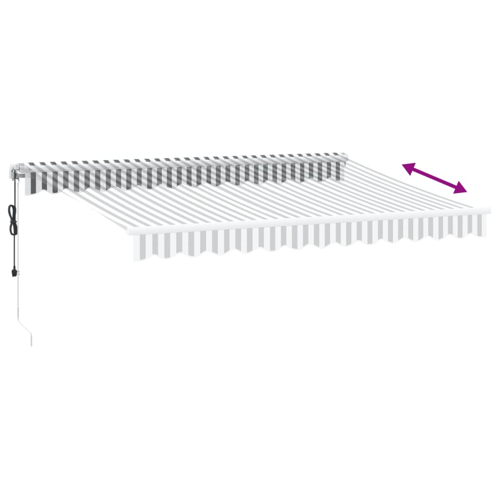 Luifel automatisch uittrekbaar LED 350x250 cm antraciet en wit