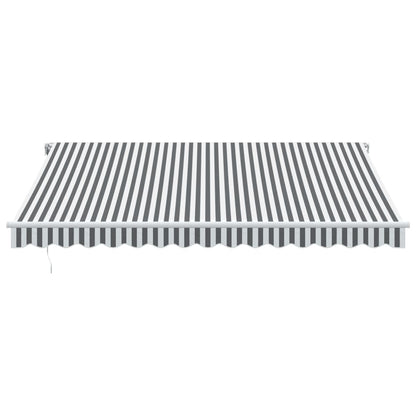 Luifel handmatig uittrekbaar en LED 400x300 cm antraciet en wit