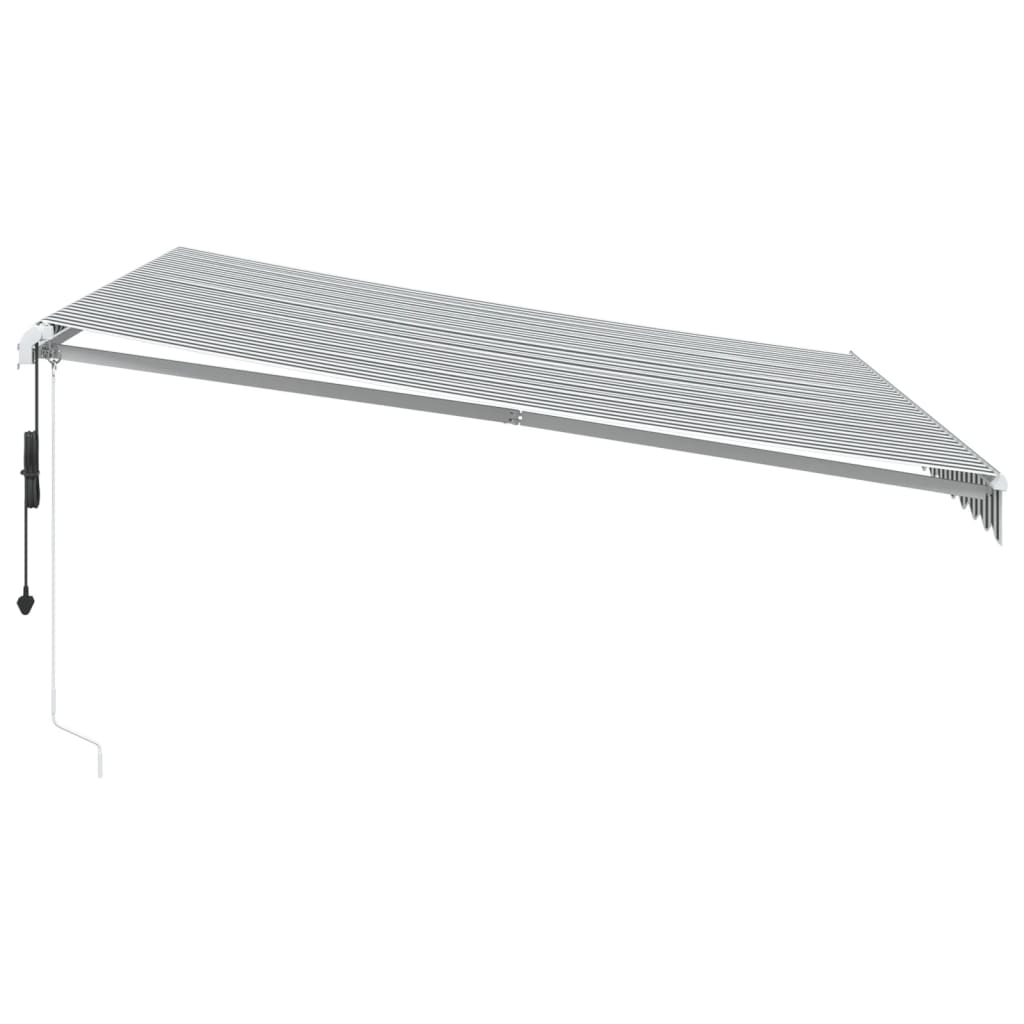 Luifel automatisch uittrekbaar LED 400x300 cm antraciet en wit