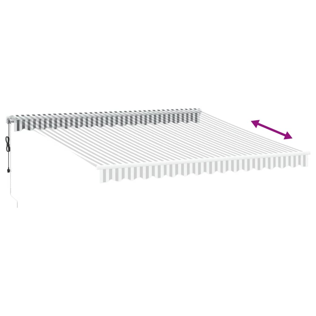 Luifel automatisch uittrekbaar LED 400x300 cm antraciet en wit