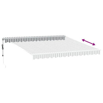 Luifel automatisch uittrekbaar LED 400x300 cm antraciet en wit