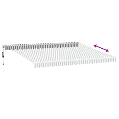 Luifel automatisch uittrekbaar LED 450x300 cm antraciet en wit