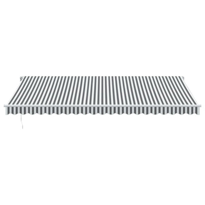 Luifel handmatig uittrekbaar en LED 500x300 cm antraciet en wit