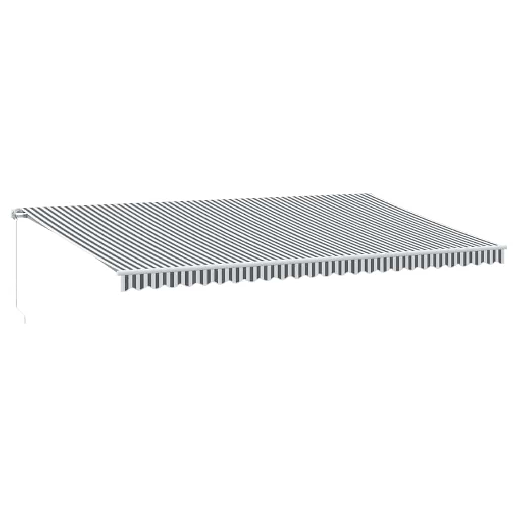 Luifel handmatig uittrekbaar en LED 600x300 cm antraciet en wit