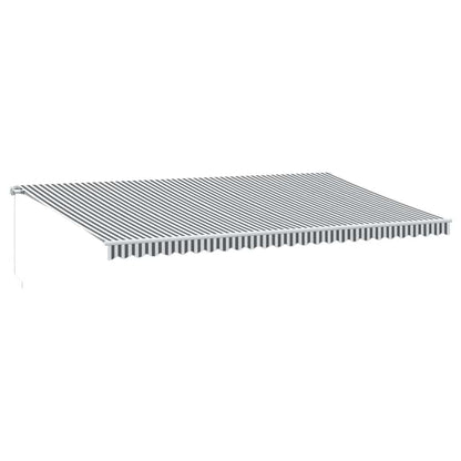 Luifel handmatig uittrekbaar en LED 600x300 cm antraciet en wit