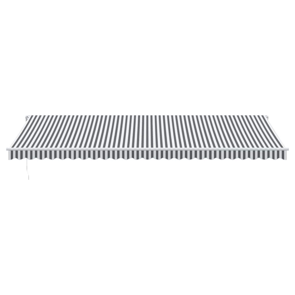 Luifel handmatig uittrekbaar en LED 600x300 cm antraciet en wit