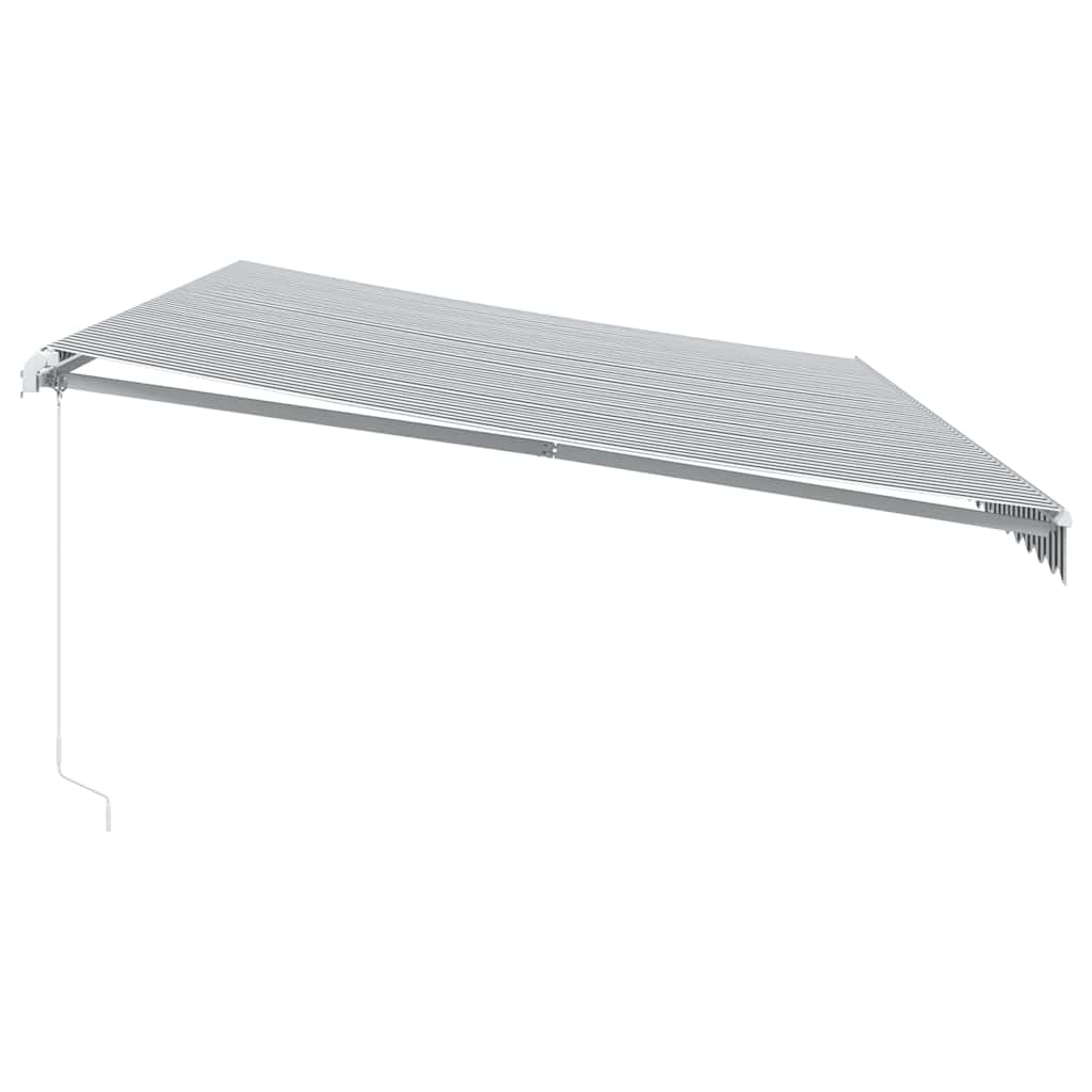 Luifel handmatig uittrekbaar en LED 600x300 cm antraciet en wit