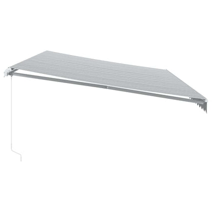 Luifel handmatig uittrekbaar en LED 600x300 cm antraciet en wit