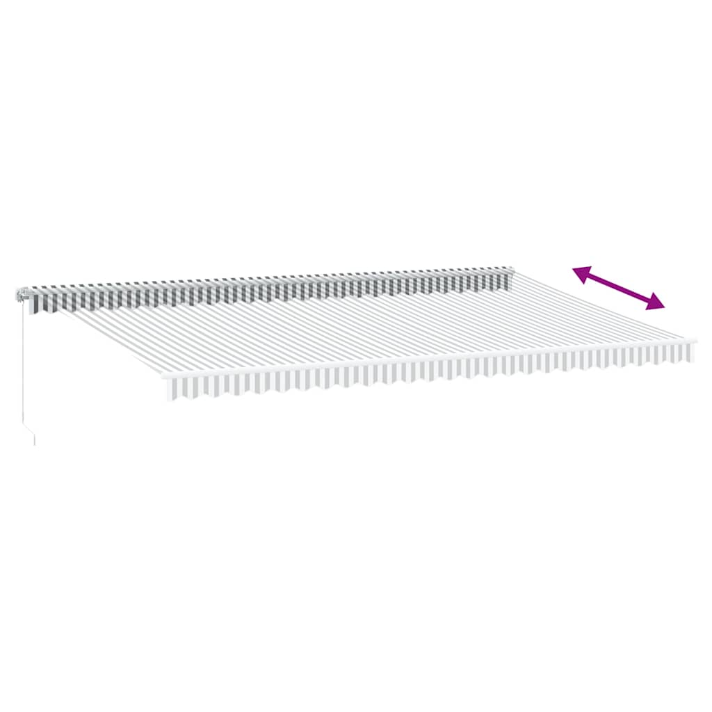 Luifel handmatig uittrekbaar en LED 600x300 cm antraciet en wit