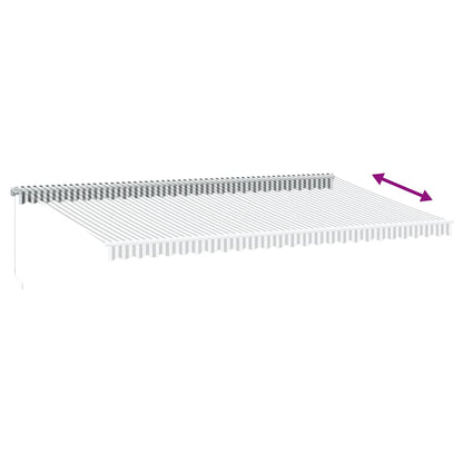 Luifel handmatig uittrekbaar en LED 600x300 cm antraciet en wit
