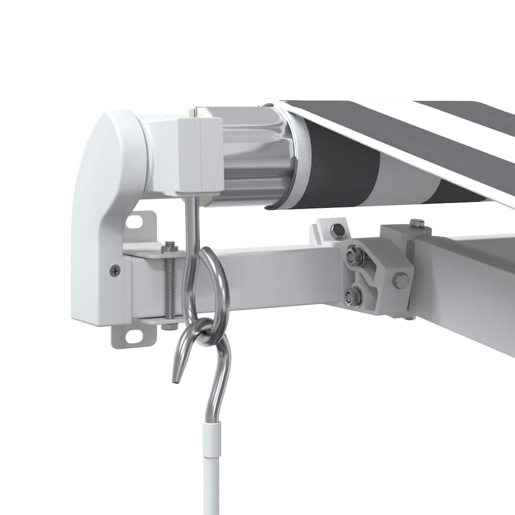 Luifel handmatig uittrekbaar en LED 600x300 cm antraciet en wit