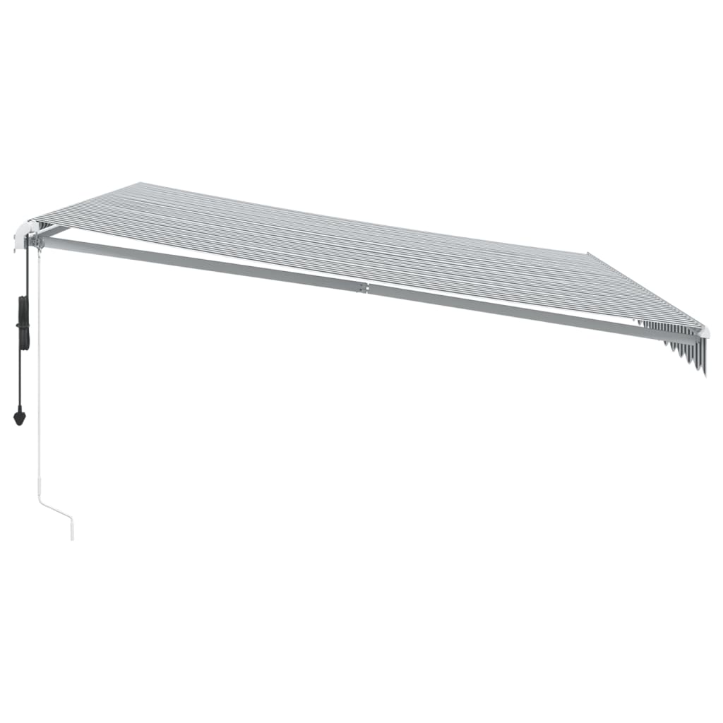 Luifel automatisch uittrekbaar LED 450x350 cm antraciet en wit