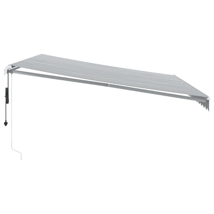 Luifel automatisch uittrekbaar LED 450x350 cm antraciet en wit