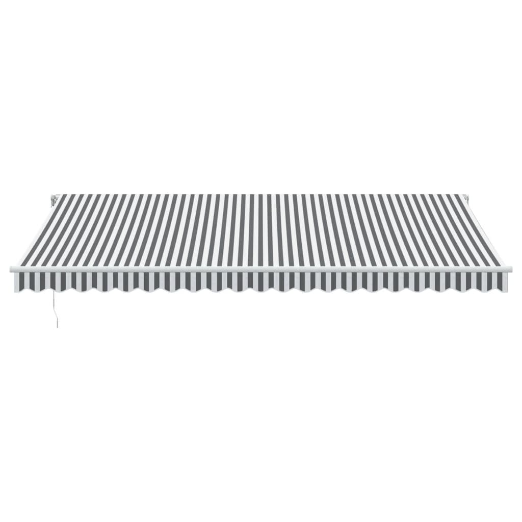 Luifel handmatig uittrekbaar en LED 500x350 cm antraciet en wit