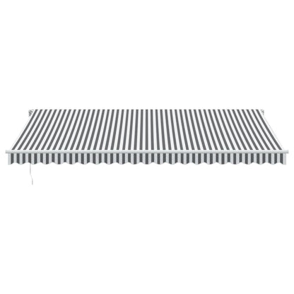 Luifel handmatig uittrekbaar en LED 500x350 cm antraciet en wit