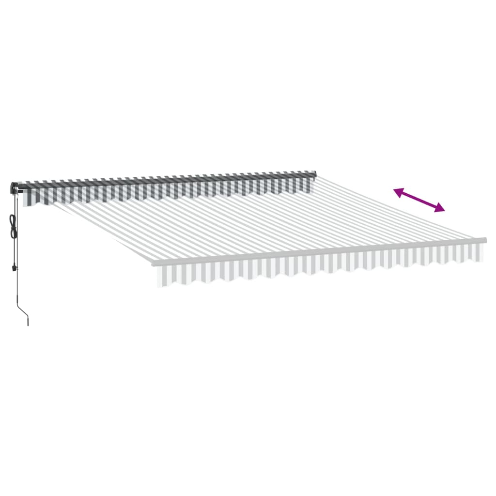 Luifel automatisch uittrekbaar 400x350 cm antraciet en wit
