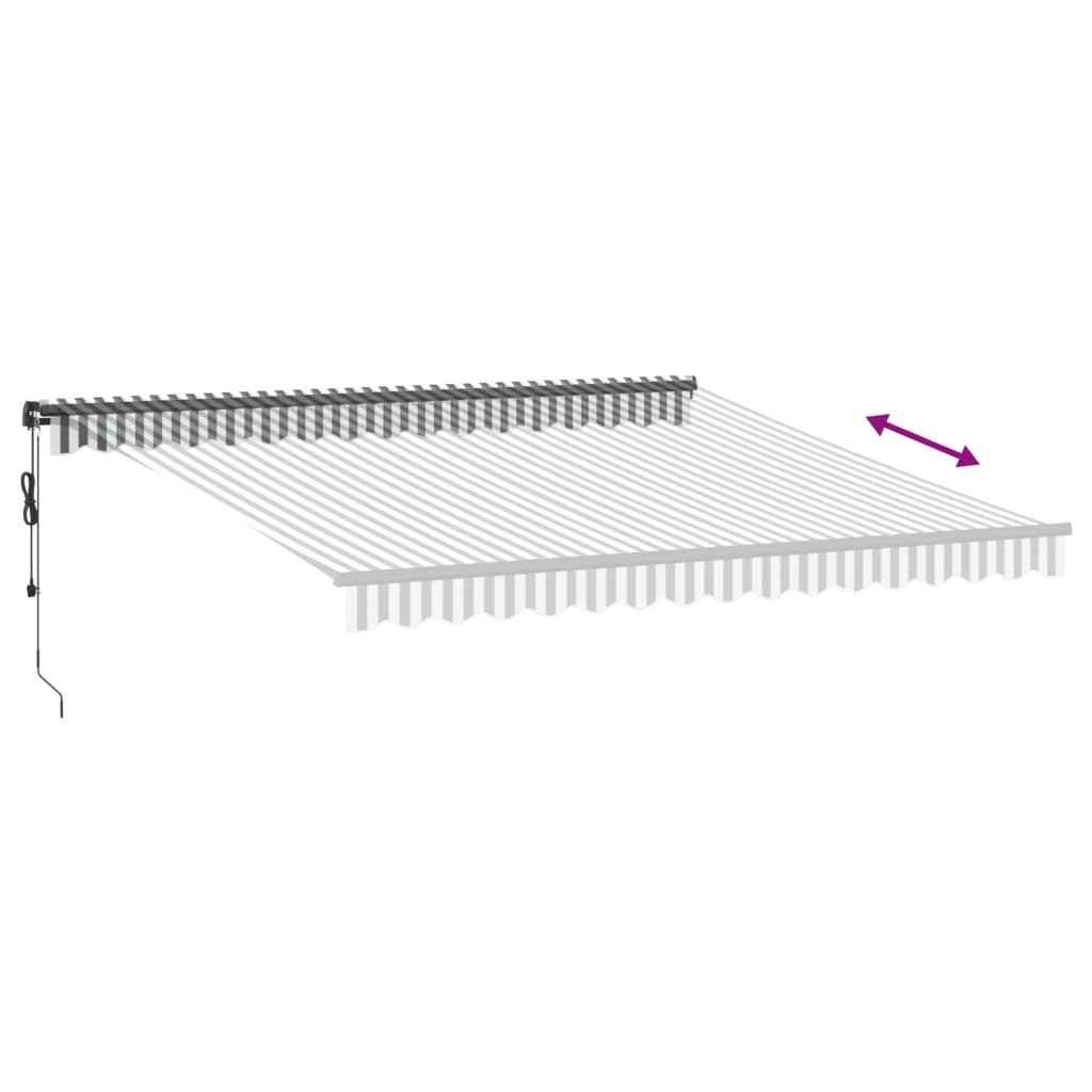 Luifel automatisch uittrekbaar LED 400x350 cm antraciet en wit
