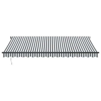 Luifel handmatig uittrekbaar 450x350 cm antraciet en wit