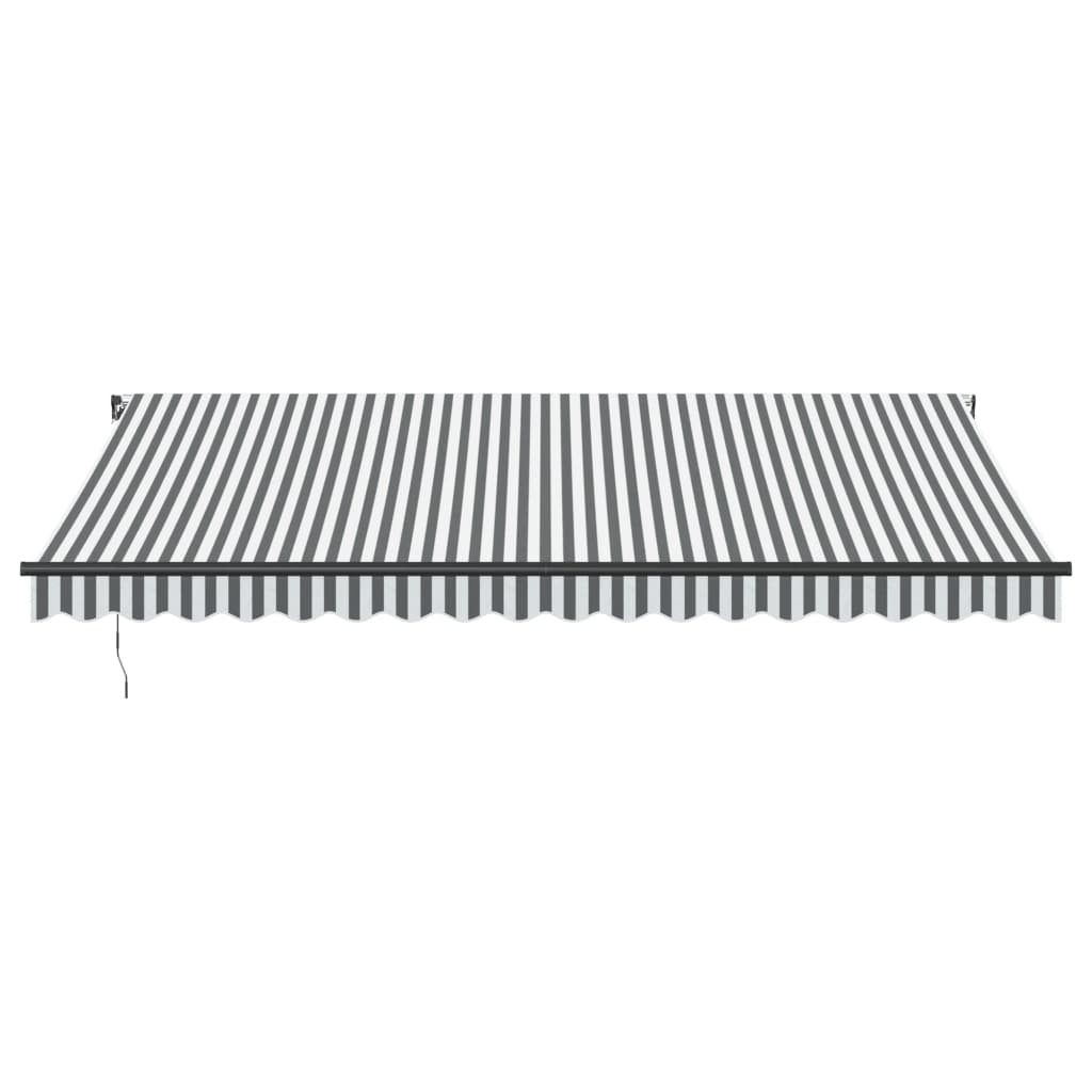 Luifel handmatig uittrekbaar en LED 450x350 cm antraciet en wit