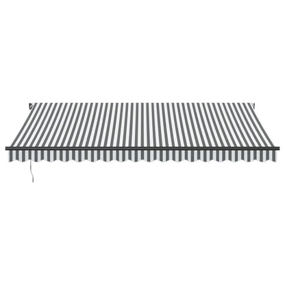 Luifel handmatig uittrekbaar en LED 450x350 cm antraciet en wit