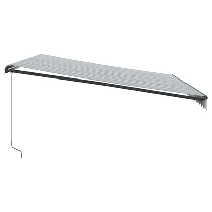 Luifel handmatig uittrekbaar en LED 450x350 cm antraciet en wit
