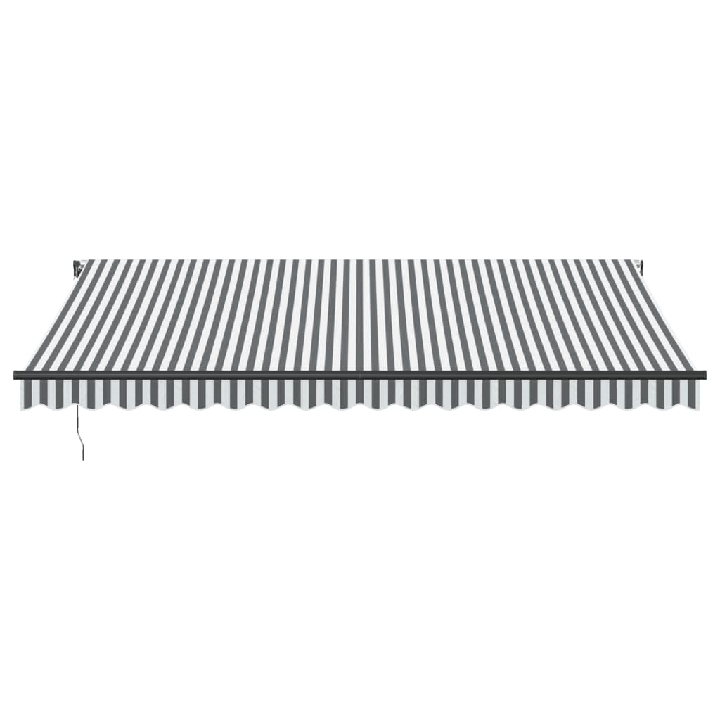 Luifel automatisch uittrekbaar LED 450x350 cm antraciet en wit