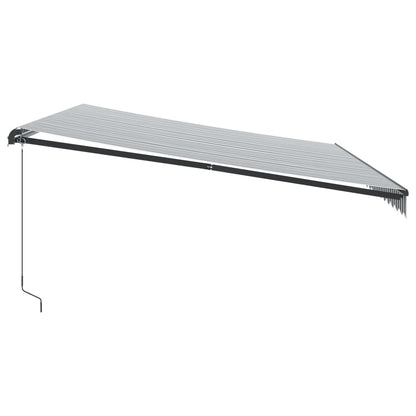 Luifel handmatig uittrekbaar 500x350 cm antraciet en wit