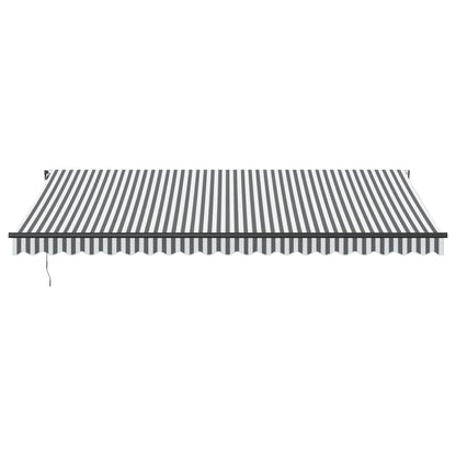 Luifel handmatig uittrekbaar en LED 500x350 cm antraciet en wit