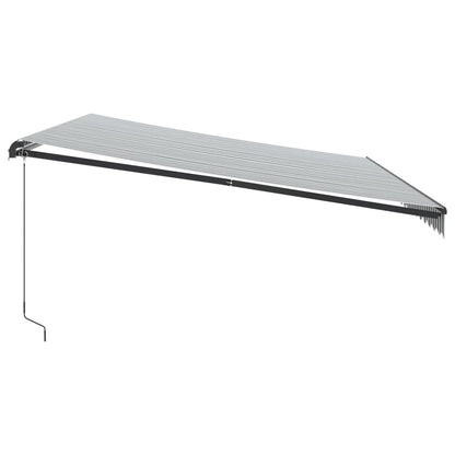 Luifel handmatig uittrekbaar en LED 500x350 cm antraciet en wit