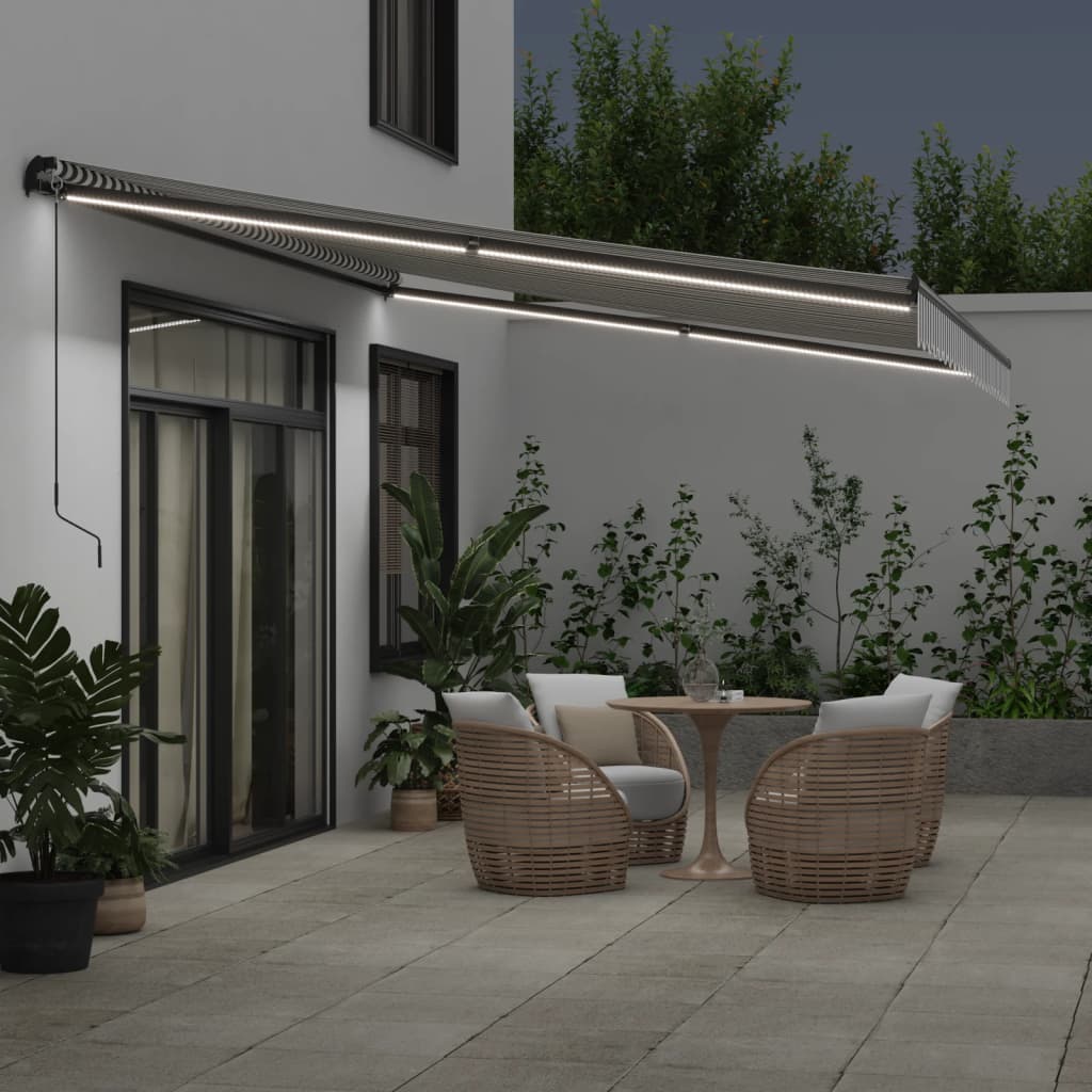 Luifel automatisch uittrekbaar 500x350 cm antraciet en wit