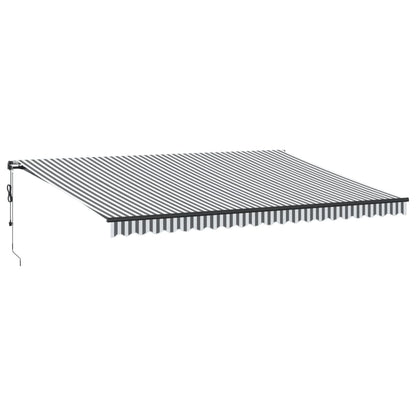Luifel automatisch uittrekbaar LED 500x350 cm antraciet en wit